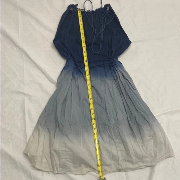 Converse Blue Ombré Midi Sundress with raw hem and corset back 100% cotton - Picture 13 of 13